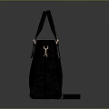 Black Crocodile Pattern Handbag With Top Handle And Shoulder Strap Metal Hardware 3d model