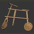 Handcrafted Wooden Tricycle With Natural Wood Handlebar Seat And Wheels