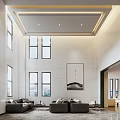 Modern Hotel Lobby Interior With High Ceiling Large Windows And Marble Flooring