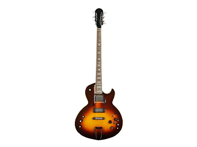 Vintage Sunburst Guitar Decorative Ornament Set With Classic Design For Home 3d model