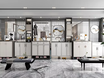 New Chinese Shoe Cabinet Entrance Cabinet Entrance Cabinet Hall Cabinet 3d model