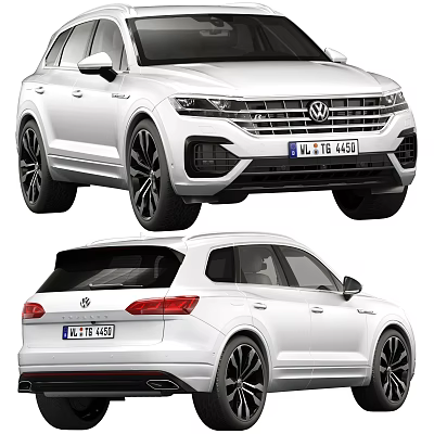 White Volkswagen SUV Exterior Design Featuring Front Rear View And Black Stylish Wheels 3d model
