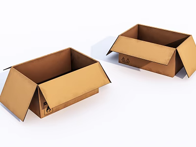 Open Brown Cardboard Boxes For Packaging And Storage Solutions 3d model