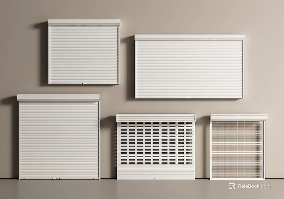 Modern White Security Doors With Sliding Grille And Various Panel Designs 3d model 