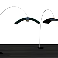Modern Arched Floor Lamps With Transparent And Dark Shades Round Base In Minimalist Room