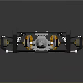 Detailed Mechanical Suspension System With Metal Frame Shock Absorbers And Springs