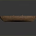 Vintage Wooden Boat With Single Oar And Rustic Details On Dark Background