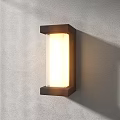 Three Modern Wall Sconces On Gray Wall With Warm Soft Light Glow 3d model