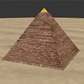 Classic Pyramid Architectural Structure With Layered Brick Design And Golden Top 3d model