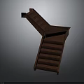 Detailed 3D Brown Weapon Model Featuring Staircase Structure And Texture