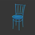 Stylish Blue Dining Chair With Simple Backrest And Sturdy Legs Design