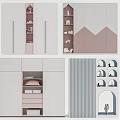 Modern Wardrobe Design With Pink And White Panels Layered Shelves And Drawers