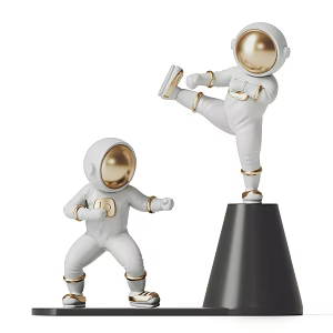 Light Luxury Ornaments Kung Fu Astronaut Ornaments 3d model
