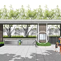 Modern gate residential district gate landscape gate sentry box gate machine 3d model