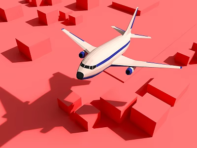 Intelligent Machine Aircraft Flying Over Red Square Building City Landscape 3d model Intelligent Machine Aircraft Flying Over Red Square Building City Landscape 3d model