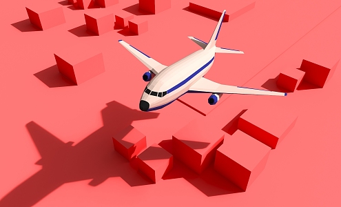 Aircraft take-off small scene 3d model