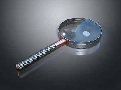 Magnifying Glass With Metal Handle Clear Lens And Reflective Surface For Detailed Observation 3d model