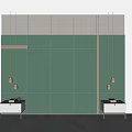 Modern Bedroom Accent Wall With Green Panels Gold Trim And Nightstands