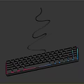 Black Wired Keyboard With Colorful RGB Backlight And Sleek Modern Design