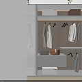 Modern Wardrobe Interior Design With Glass Doors Hanging Rods Drawers And Storage Boxes