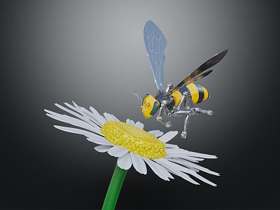 Modern mechanical bee machine bee mech bee 3d model