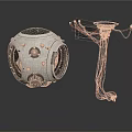 Mechanical Spherical Module And Cable Equipped Structure With Metallic Components