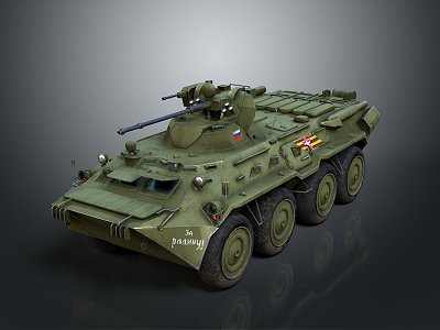 BTR80A Light Tank Light Armored Modern Tank 3d model