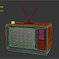 Vintage Retro TV Set With Wooden Case Antenna And Colorful Rubik's Cube On Top