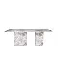 Modern Marble Dining Table With Rectangular Tabletop And Square Legs Design 3d model