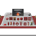 Fire Safety Equipment Display Featuring Extinguishers Hydrants Axes Boots And Helmets 3d model