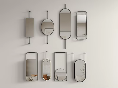 Modern mirror decorative mirror bathroom mirror hanging mirror 3d model