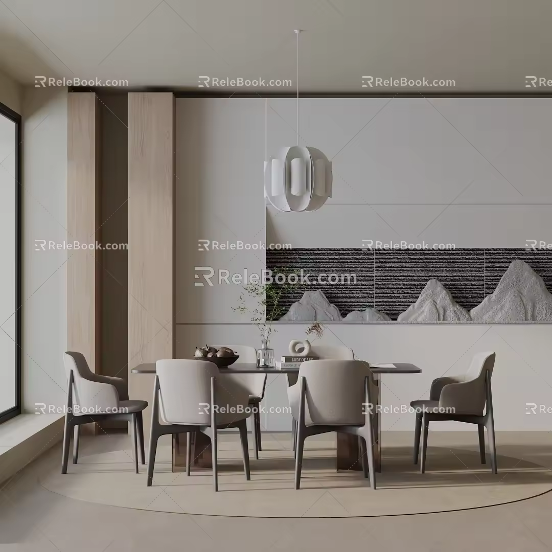 Modern table combination 3d model