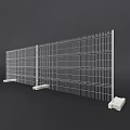 Metal Mesh Fencing Temporary Construction Safety Barrier With Grid Design And Concrete Base Supports
