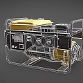 Industrial Generator With Yellow Black Design Control Panel And Metal Frame 3d model