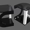 Modern Side Tables With Glass Top And Curved Black White Metal Legs
