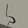 Soft Curved Brown Ribbon on Clean White Background with Flowing Shape