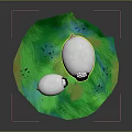 Game Movie Character Two White Sheep With Black Eyes On Green Grass Field