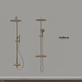 Wall Mounted Modern Brass Shower System With Rainfall Head And Handheld Sprayer 3d model