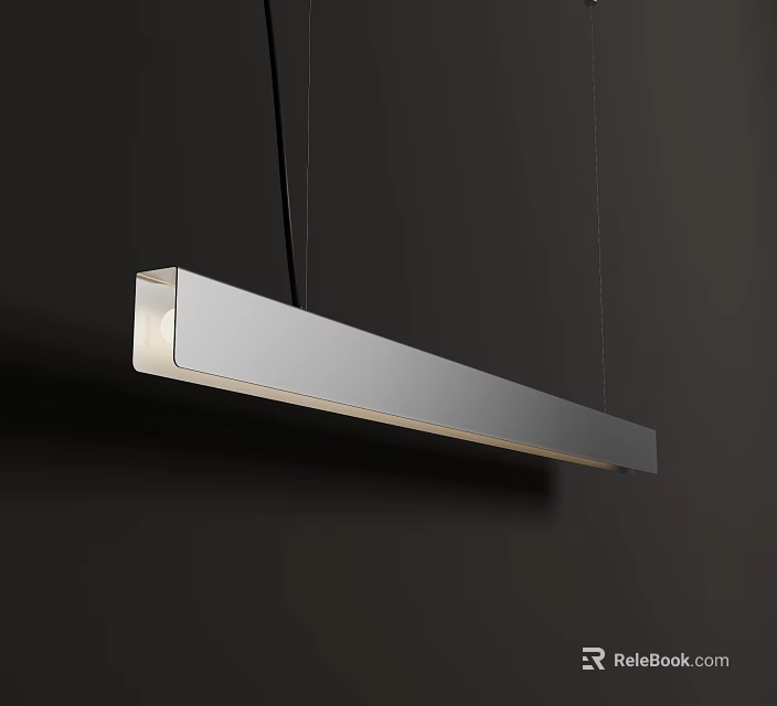 Modern Linear Pendant Light With Sleek Metallic Finish And Contemporary Design 3d model 