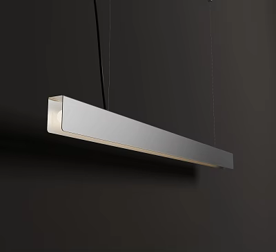 Modern Linear Pendant Light With Sleek Metallic Finish And Contemporary Design 3d model