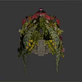 Vibrant Flower Box With Pink Red Yellow Blooms And Trailing Green Leaves