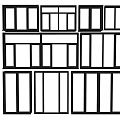 Modern Casement Windows Arranged In Grid With Black Frames And Transparent Glass For Interior Decoration