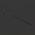 Detailed Black Spear With Three Pronged Head On Dark Background Under Focused Light