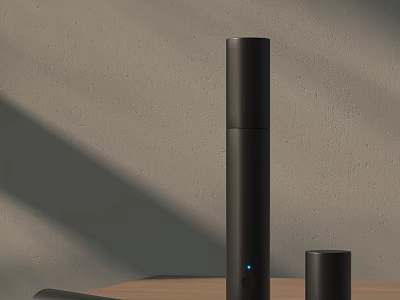 Modern Sleek Black Daily Use Electric Appliances On Wooden Table 3d model