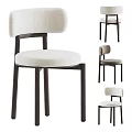 Modern Leisure Chair With Upholstered Seat Curved Backrest And Sturdy Wooden Legs
