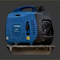 HYUNDAI Blue Portable Generator Placed On Cardboard With Dark Background