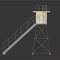 Tower defense sentry tower air defense watchtower observatory tower loft 3d model