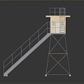 Tower defense sentry tower tower air defense watchtower observatory observatory observatory tower loft 3d model