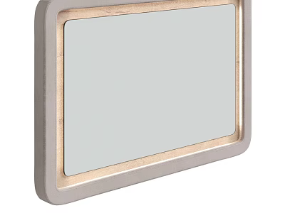 Sleek Modern Mirror With Light Gray Frame And Minimalist Design 3d model
