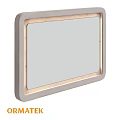 Sleek Modern Mirror With Light Gray Frame And Minimalist Design